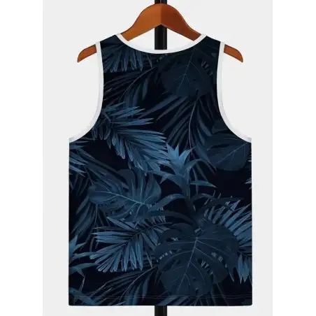 Debardeur Homme imprimé feuillage noir et gris