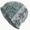 Bonnet crème tattoo tortue vert et argent