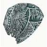 Bonnet crème tattoo tortue vert et argent