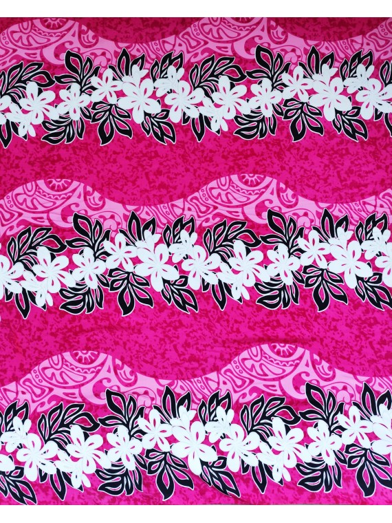 Tissu rose lit de fleurs sur vague tatouage