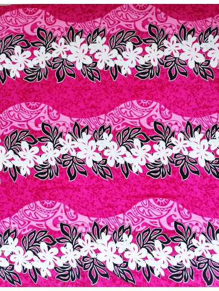 Tissu rose lit de fleurs sur vague tatouage