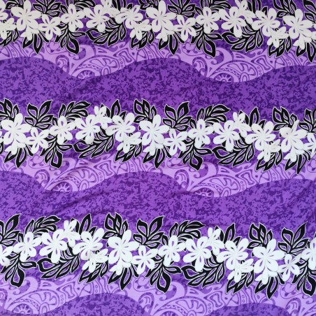 Tissu violet lit de fleurs sur vague tatouage