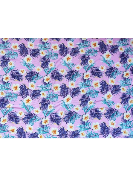 Tissu rose petits Hibiscus