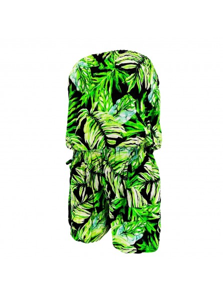 Combi-short Bustier feuillage
