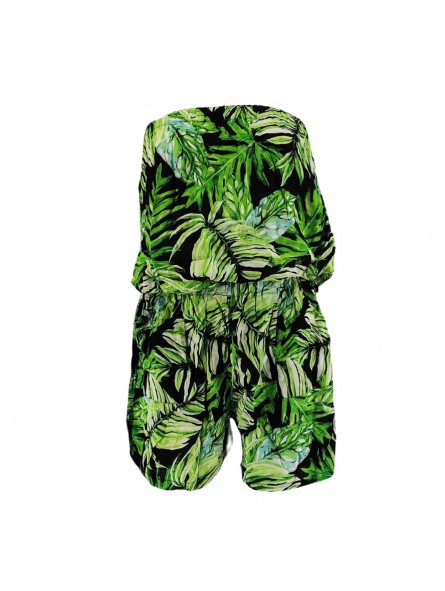 Combi-short Bustier feuillage