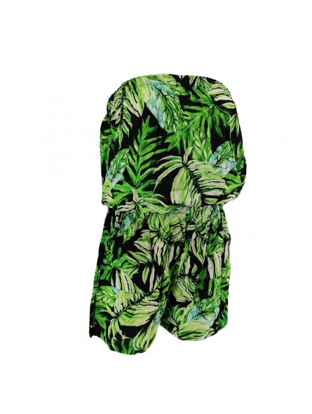 Combi-short Bustier feuillage