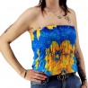 Bustier turquoise froncé femme Gauguin Hibiscus