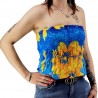 Bustier turquoise froncé femme Gauguin Hibiscus