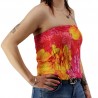 Bustier froncé femme Gauguin Hibiscus - Rose