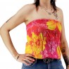 Bustier froncé femme Gauguin Hibiscus - Rose