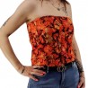 Bustier rouge orangé froncé femme Butterfly
