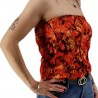 Bustier rouge orangé froncé femme Butterfly