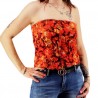 Bustier rouge orangé froncé femme Butterfly