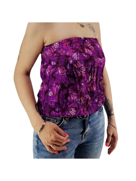 Bustier fushia froncé femme Butterfly