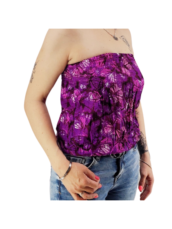 Bustier fushia froncé femme Butterfly