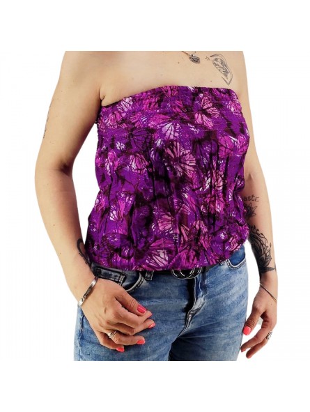Bustier fushia froncé femme Butterfly