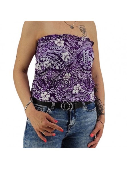 Bustier violet froncé femme Polynésian Tattoo