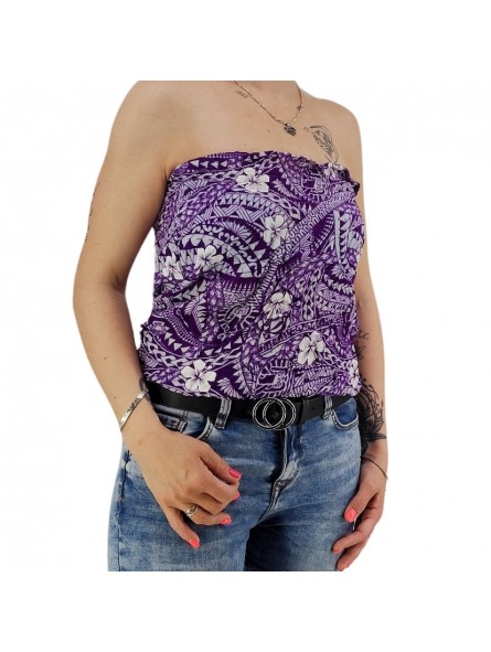 Bustier violet froncé femme Polynésian Tattoo