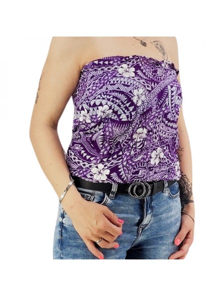 Bustier violet froncé femme Polynésian Tattoo
