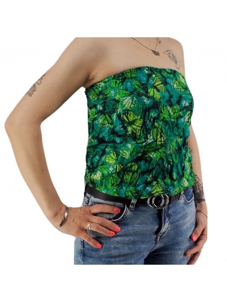 Bustier vert froncé femme Butterfly