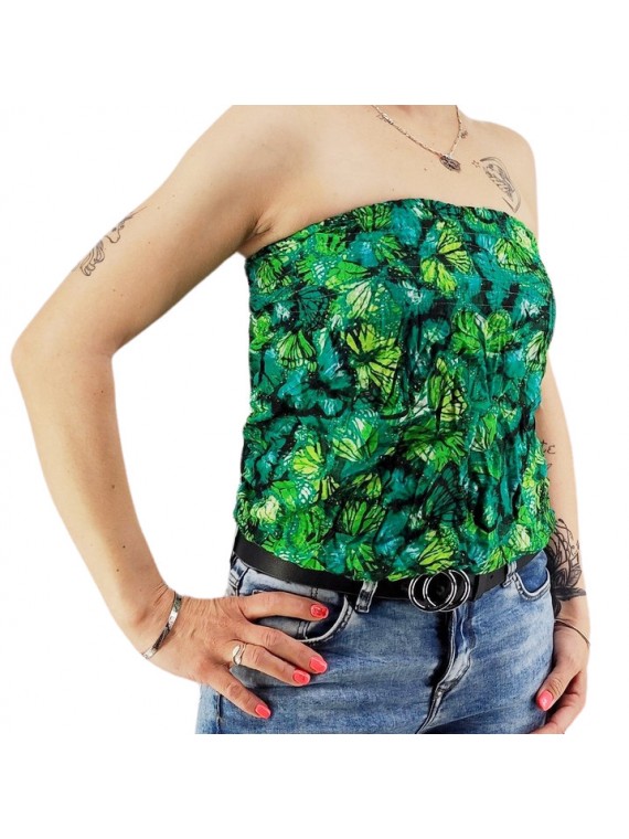Bustier vert froncé femme Butterfly
