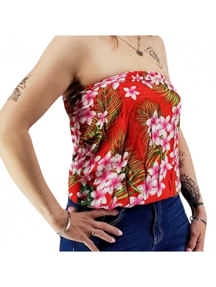 Bustier rouge froncé femme Frangipane Forest