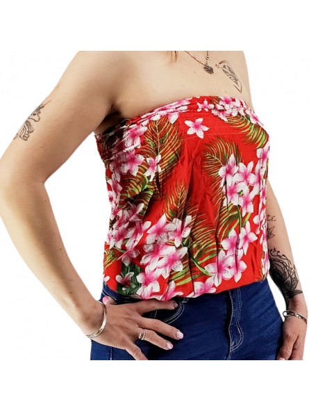 Bustier rouge froncé femme Frangipane Forest