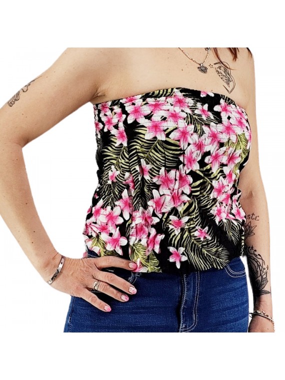 Bustier noir froncé femme Frangipane Forest