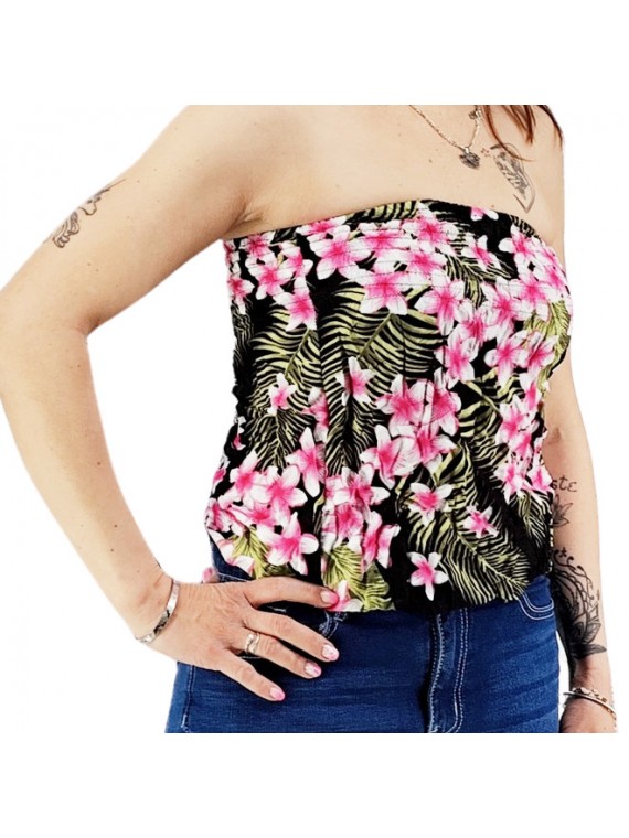 Bustier noir froncé femme Frangipane Forest