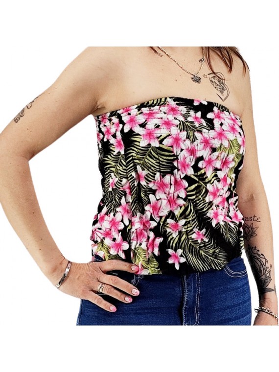 Bustier noir froncé femme Frangipane Forest