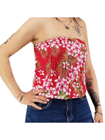 Bustier rose froncé femme Frangipane Forest