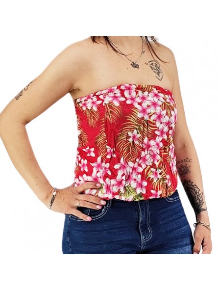 Bustier rose froncé femme Frangipane Forest