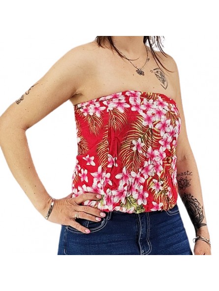 Bustier rose froncé femme Frangipane Forest