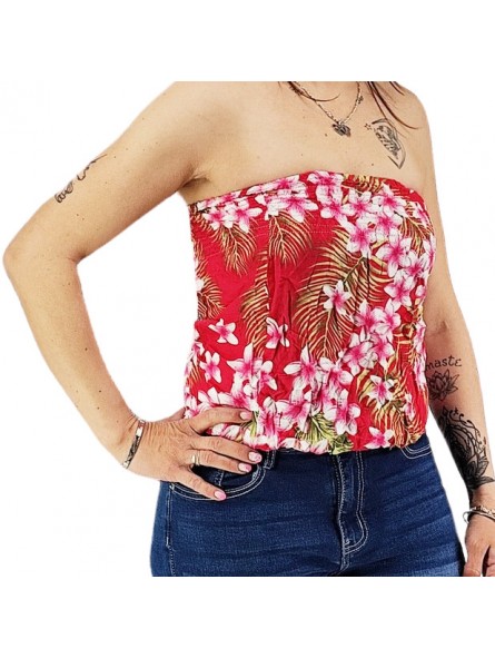 Bustier rose froncé femme Frangipane Forest