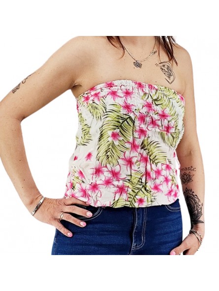 Bustier blanc froncé femme Frangipane Forest