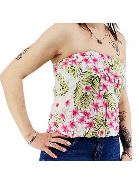 Bustier blanc froncé femme Frangipane Forest