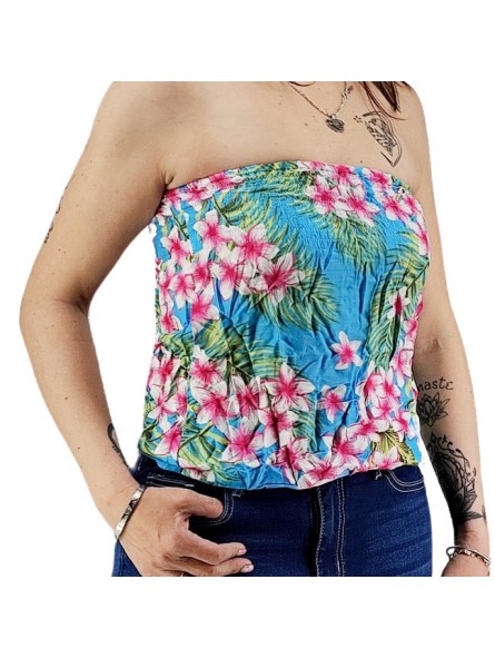 Bustier turquoise froncé femme Frangipane Forest