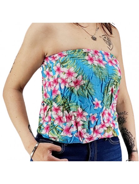 Bustier turquoise froncé femme Frangipane Forest