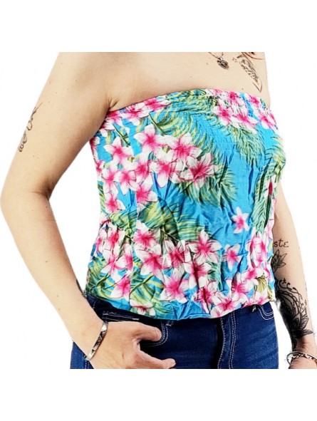 Bustier turquoise froncé femme Frangipane Forest