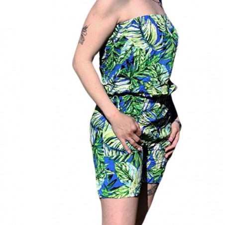 Combi-short bleu Bustier Huahiné