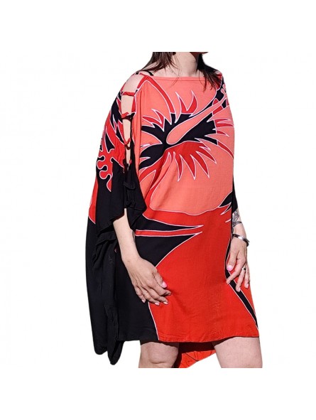 Tunique rouge et noir Hinanoa