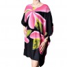 Tunique couleur noire avec motifs fleurs de  Frangipane