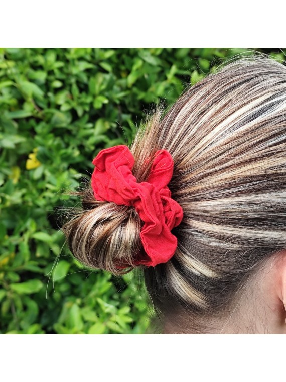 chouchou rouge vif uni