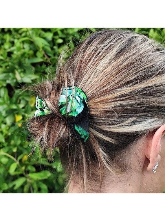 chouchou noir et vert tropic