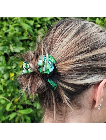 chouchou noir et vert tropic