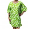 Tunique couleur verte pour Femme motifs  petites fleurs de  tiaré