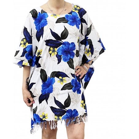 Tunique bleu hawaïenne marbel