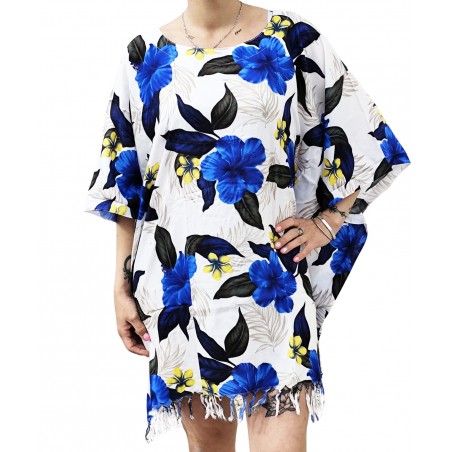 Tunique bleu hawaïenne marbel