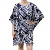 Tunique Femme couleur bleu marine motif jungle tropicale
