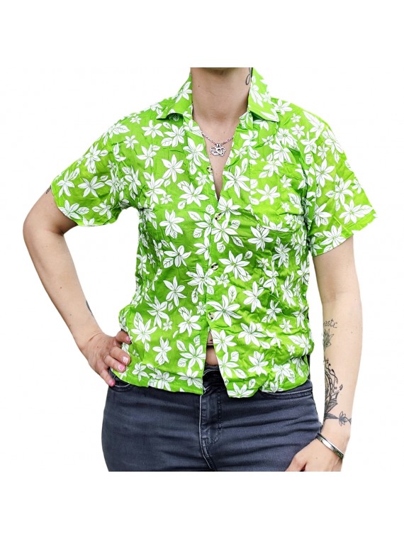 Chemisier floral petit tiaré verte